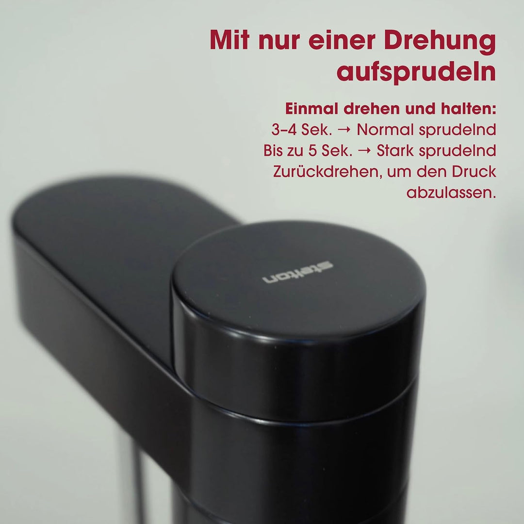 Stelton CO2 Carbonator, Brus Wassersprudler Schwarz Metallic