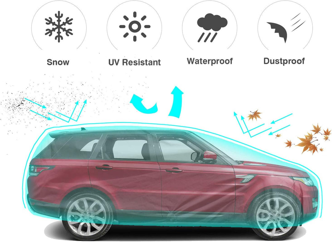 Leader Accessories Premium Autoabdeckung 5-lagig wasserdicht Ganzgarage wetterfest Autoabdeckplane U