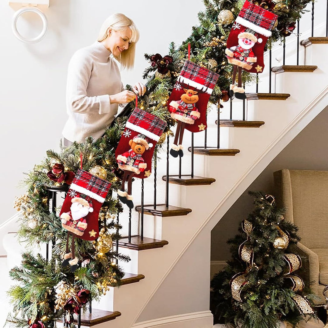 Nikolausstrumpf klein 4 STK Nikolausstiefel Personalisiert 3D Weihnachtsstrumpf Geschenkbeutel Weihn
