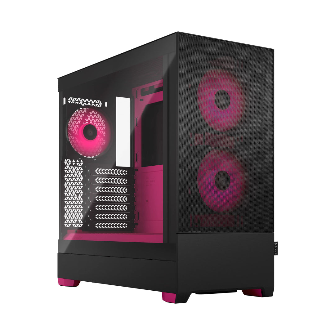 Fractal Design Pop Air RGB Magenta Core - Tempered Glass Clear Tint - Honeycomb Mesh Front – TG Side