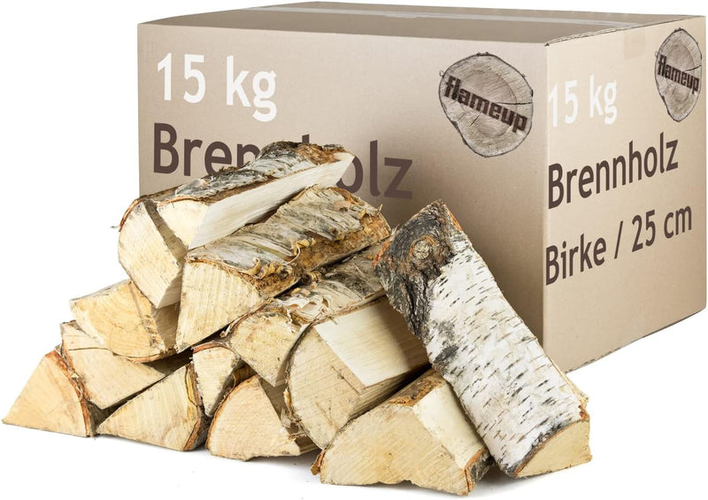 Brennholz Kaminholz Birkenholz Holz 15 kg Birke Für Ofen und Kamin Kaminofen Feuerschale Grill Feuer