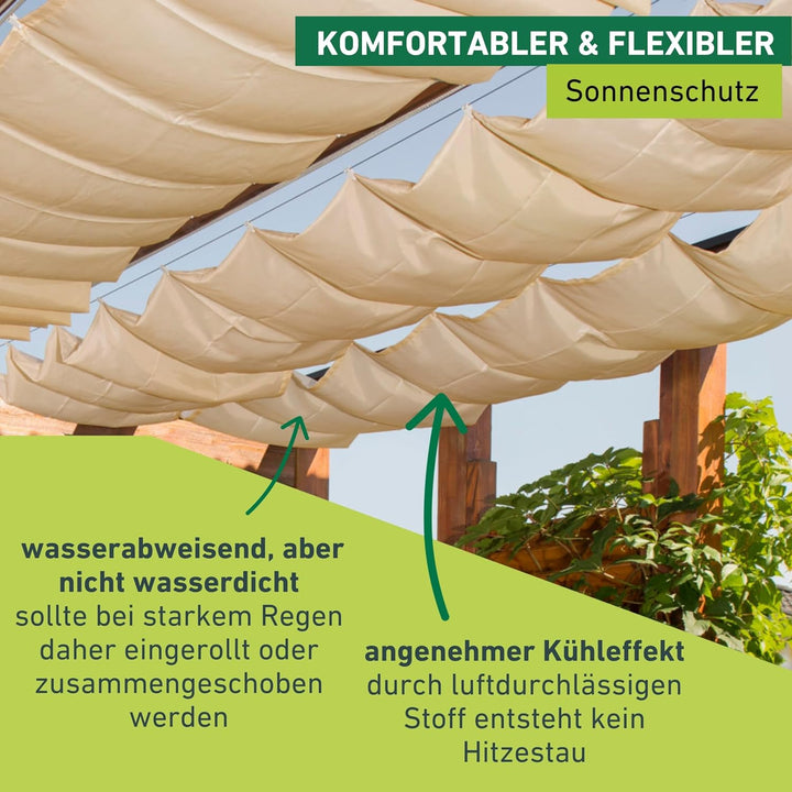 Windhager Sonnensegel für Seilspanntechnik, Wintergarten und Terrassen Beschattung, Seilspannmarkise