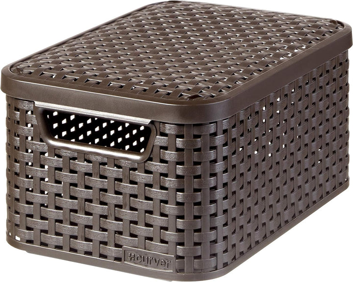 Curver STYLE BOX S mit Deckel, 3er-Set, dunkelbraun, 3x7L Stil Box S+LID, SETX3 - PACK Dunkelbraun,