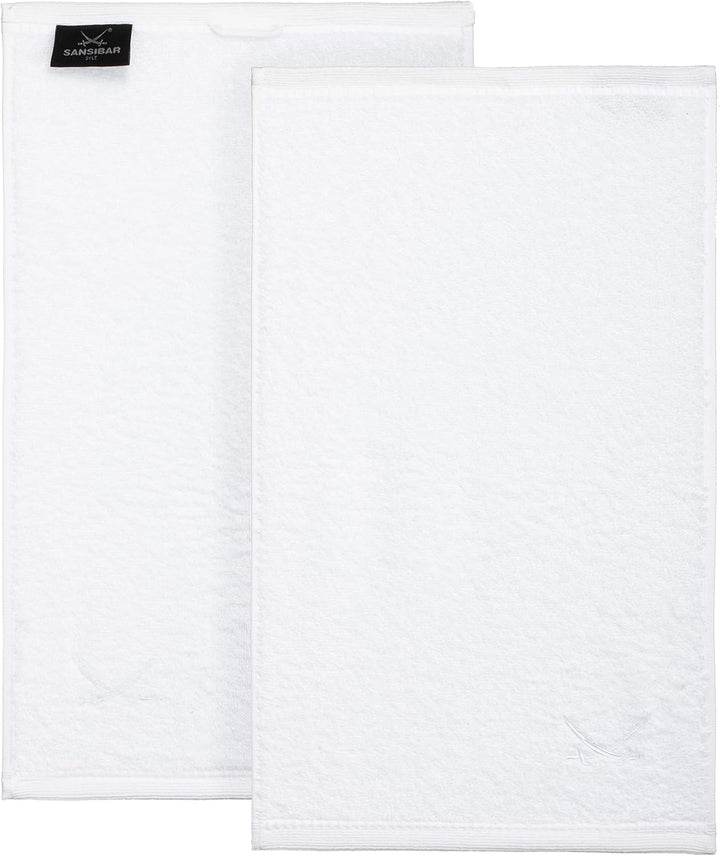 Sansibar Gästehandtuch 6er Set 30x50 cm 100% Baumwolle mit gesticktem Säbel Logo Set Handtuch Seiftu