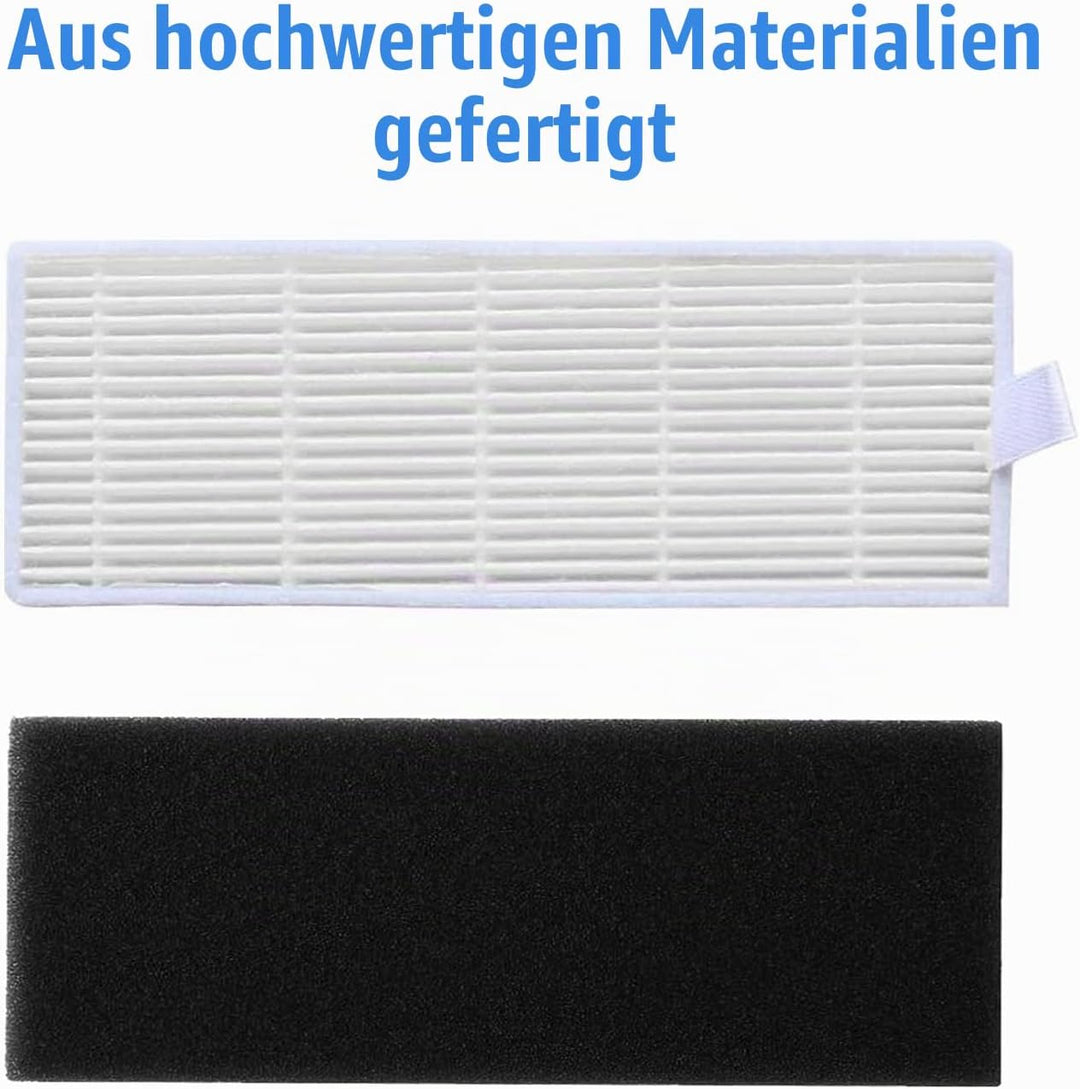 Filter Bürste Ersatzteile Zubehör Set für Ecovacs DEEBOT M82 Staubsauger Roboter (10 Stück)