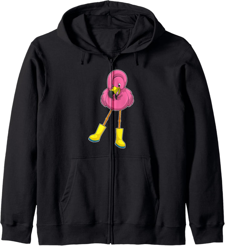 Flamingo Gummistiefel Kapuzenjacke