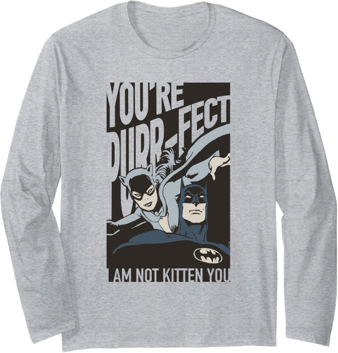 Batman Valentine's Day Catwoman You're Purrfect Langarmshirt