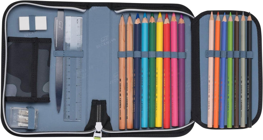 BECKMANN, Schulrucksack-Set Classic, 6-teilig, Grundschule, ergonomisch, inkl. Regenüberzug, 22L