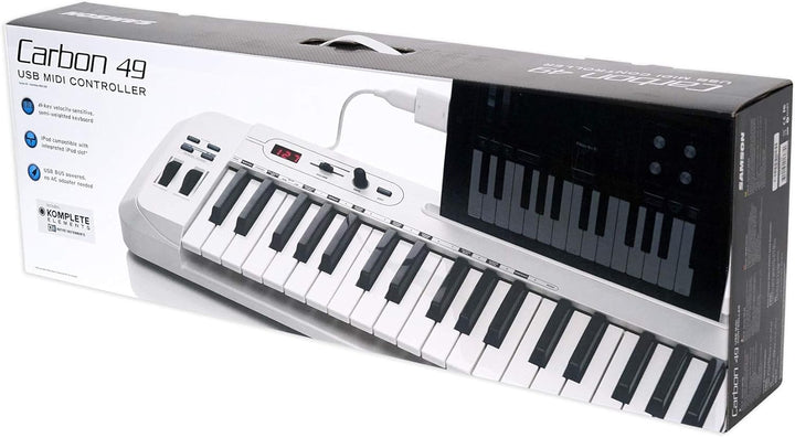Samson Carbon 49 USB/MIDI Controller Masterkeyboard 49 Tasten inkl. Native Elements Software, Schwar
