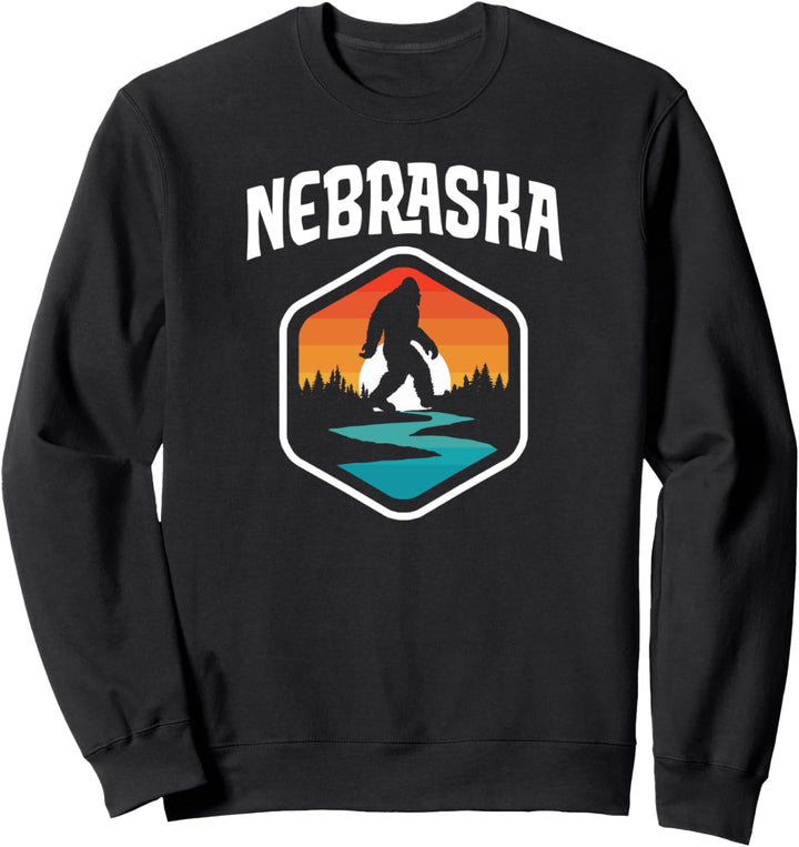 Nebraska Vintage Bigfoot Outdoor & State Pride Nature Sweatshirt