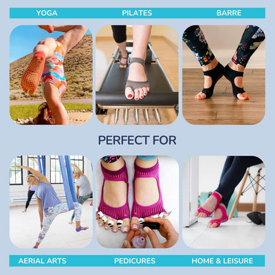 Tucketts Yoga Socken für Frauen - rutschfeste Haftsocken ohne Zehen - Stoppersocken (Damen) – Pilate
