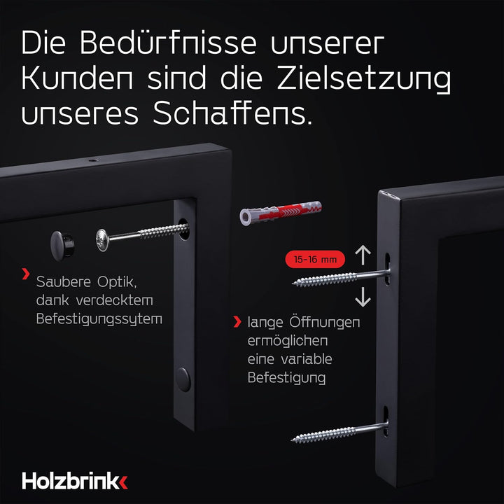 HOLZBRINK 2X Wandkonsole Weiss für Waschtisch, Design und stabil Waschtischhalterung oder Winkel für