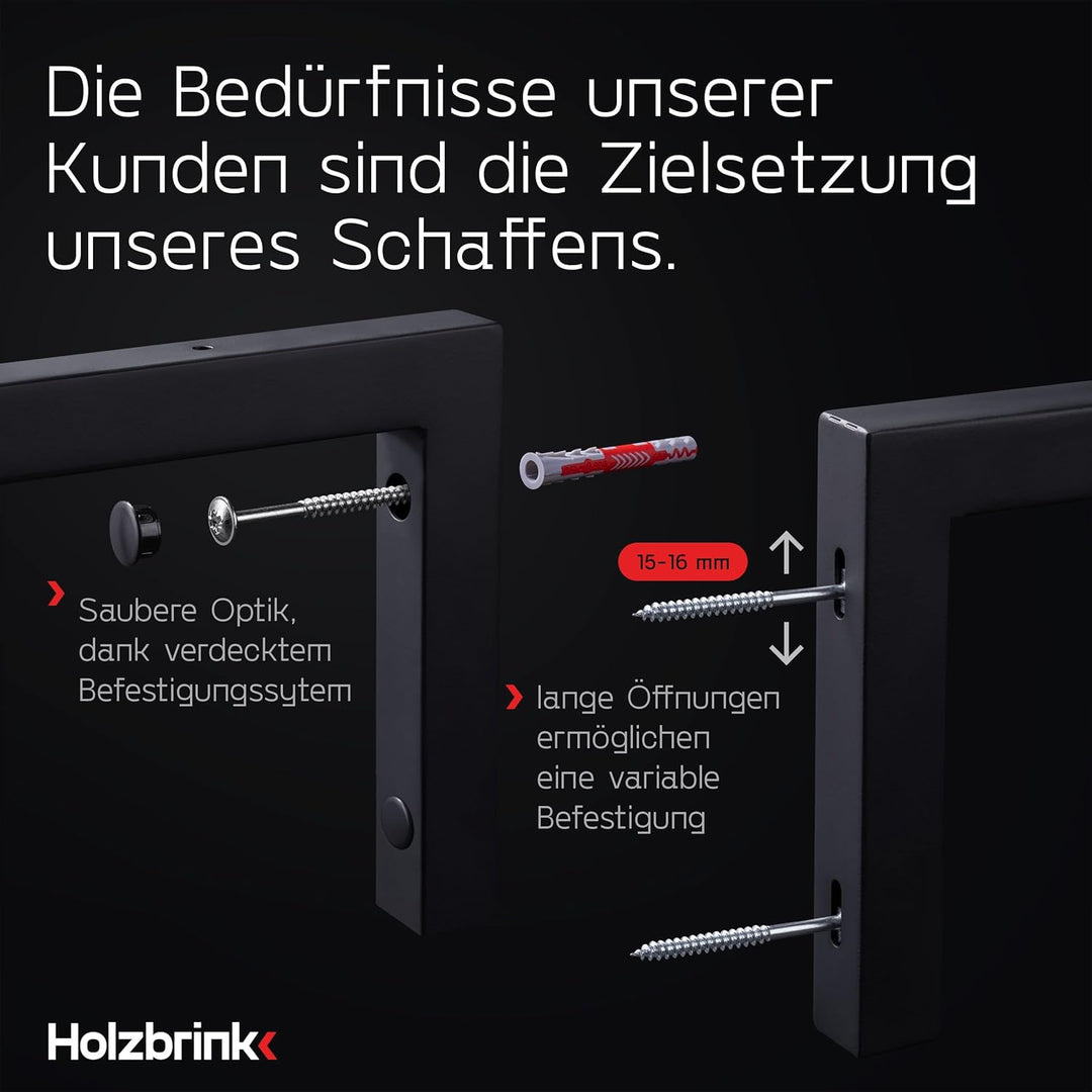 HOLZBRINK 2X Wandkonsole Weiss für Waschtisch, Design und stabil Waschtischhalterung oder Winkel für