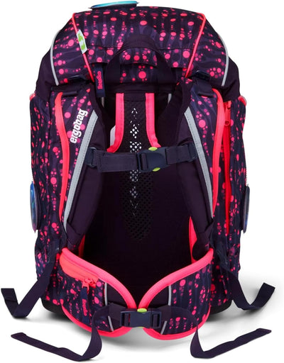 ergobag pack Set ergonomischer Schulrucksack, Set 6-teilig Einheitsgrösse Bärmuda Viereck - Lila