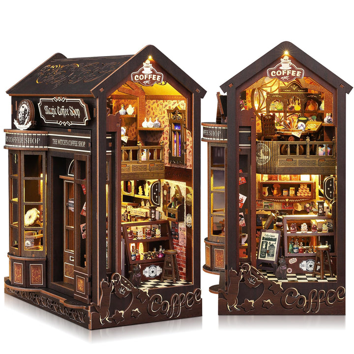 Book Nook Kit für Erwachsene: LUMYCE Holzpuzzle DIY Miniatur Haus 3D Puppenhaus - Buchstütze für Büc