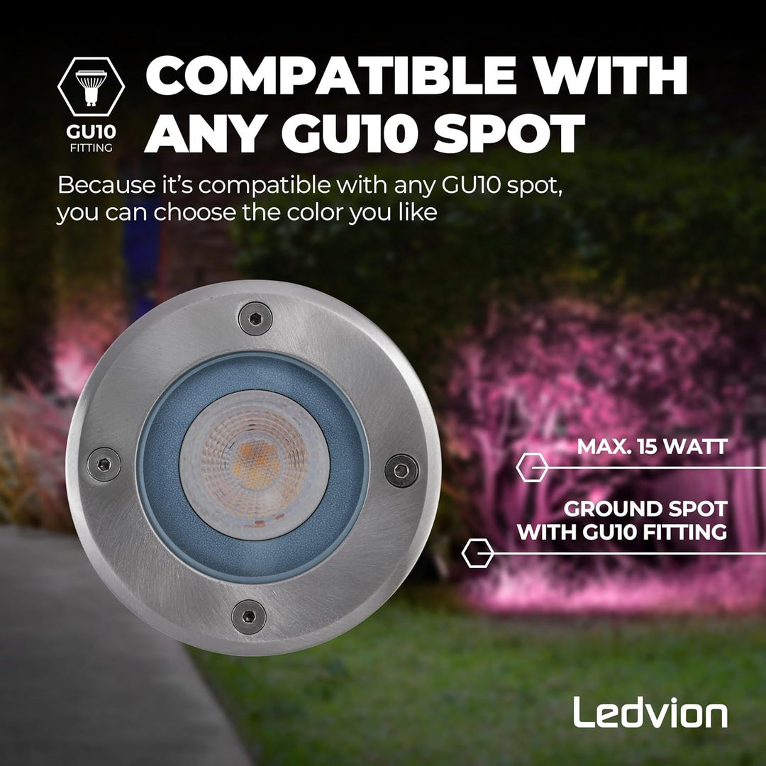 Ledvion - SMART LED Einbauleuchte Rund, RGBWW, IP67, 1m Kabel, Aussenbeleuchtung, Terrassenbeleuchtu