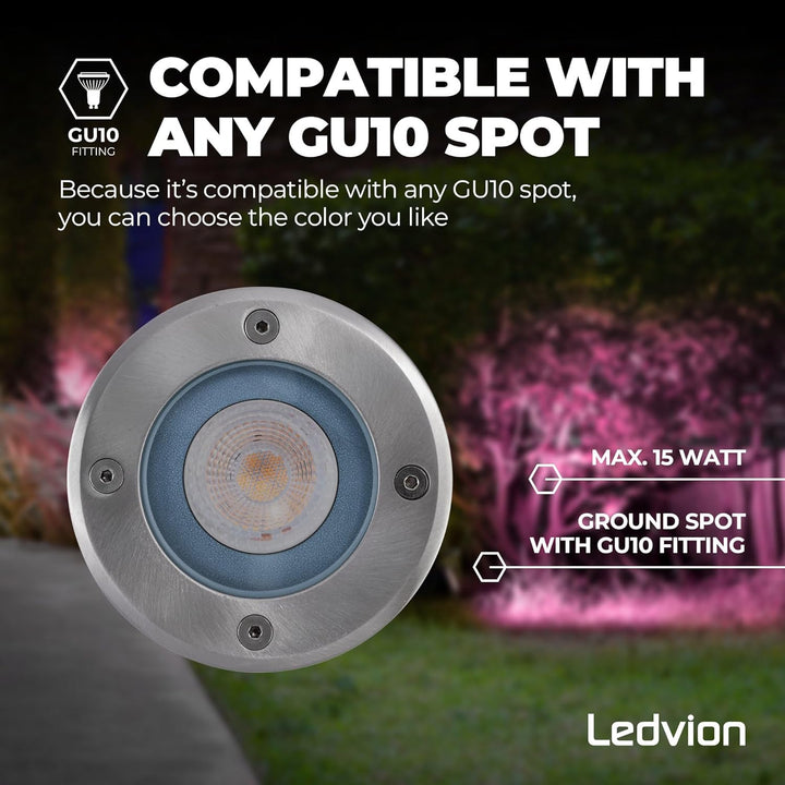 Ledvion - SMART LED Einbauleuchte Rund, RGBWW, IP67, 1m Kabel, Aussenbeleuchtung, Terrassenbeleuchtu