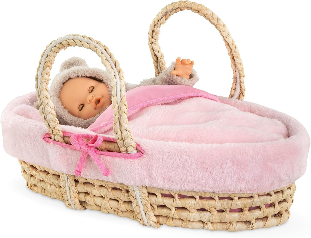 Corolle Mon Grand Poupon geflochtener Korb, Bett/Tragetasche mit Decke und Kissen für alle 36-42cm P