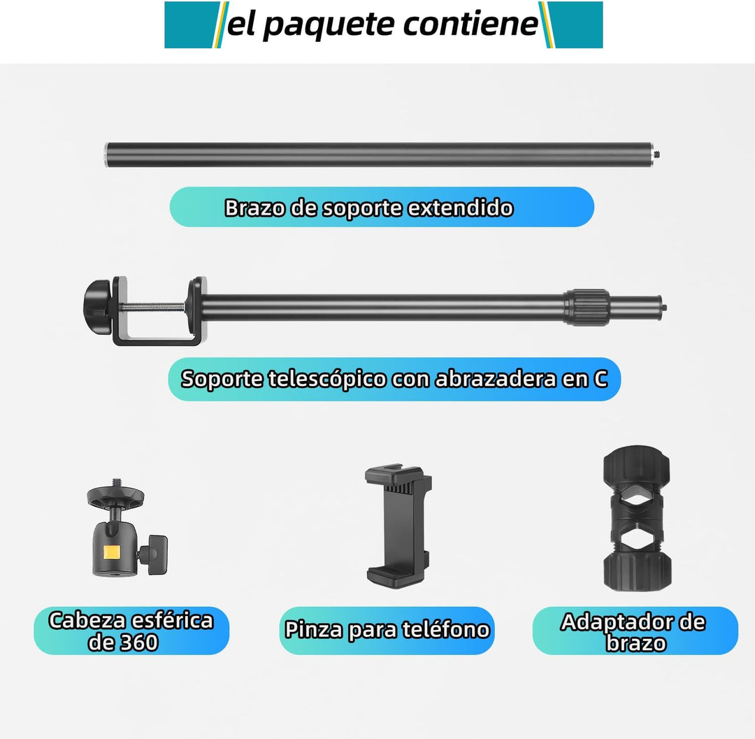 JEBUTU OS02 Kamera Tischstativ Overhead Stativ, 31-97cm verstellbar Kamera Tischhalterung für Kamera
