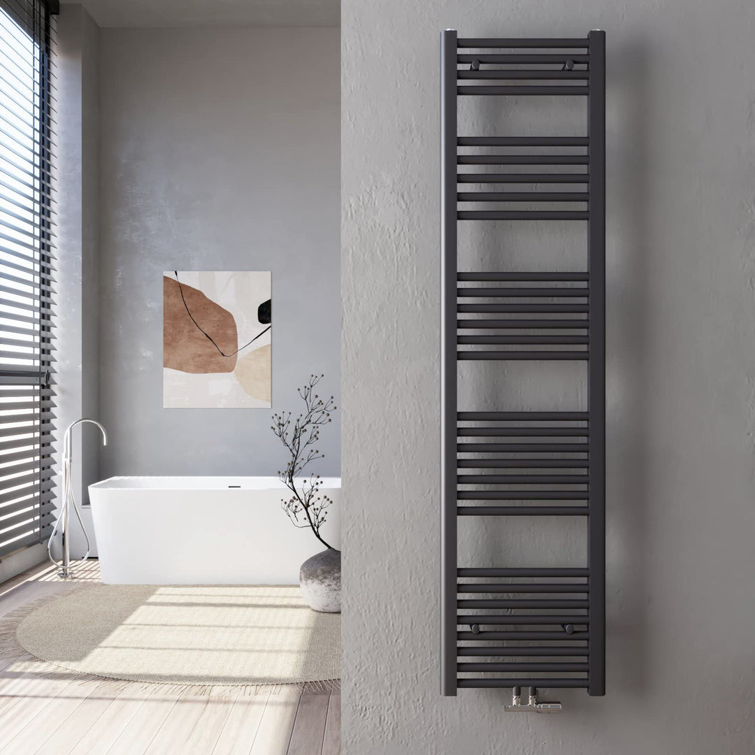 Heilmetz® Handtuchtrockner 40 x 160 cm Antrazit Heizkörper 547 Watt Leistung Bad-Heizkörper Bad Mitt