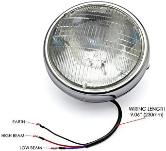 Motorrad 7.7" Chrom Frontscheinwerfer 12V 55W für Cafe Racer & Scrambler - Schale