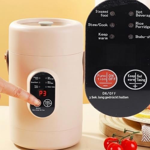 Mini-Elektro-Kochtopf, 500 W, Tragbarer Schmortopf für Reis, Eiernudeln, Brei, Elektroherd mit Sicht