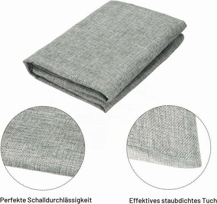 QUARKZMAN Graues Lautsprecher Akustikstoff Mesh Grill Mesh Gittertuch (Kein Rohrgeflecht) Stereo Box
