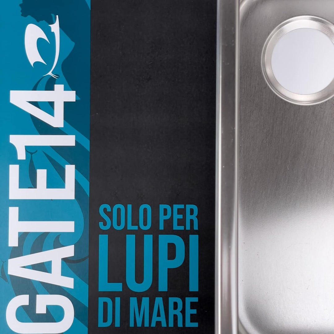 GATE14® Rechteckige Einbauspüle aus hochglanzpoliertem Edelstahl 1 Becken 10,8 l