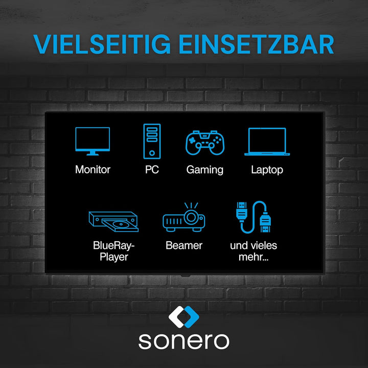 Sonero® 8K-DisplayPort 1.4 Kabel, Glasfaser-Hybrid-Kabel, Auflösung bis 8K 60 Hz (7680 x 4320) / 4K