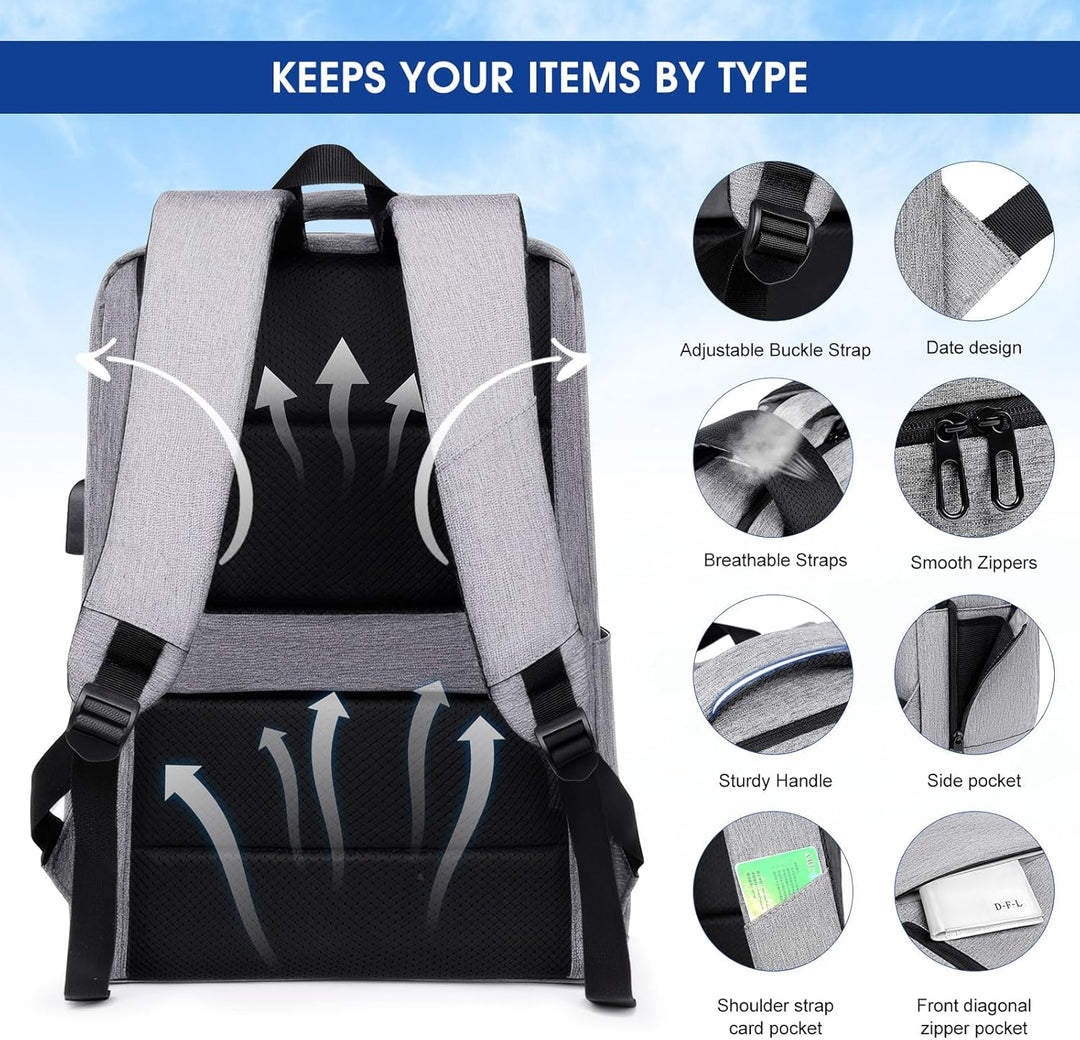 SHANNA Business Rucksack Herren, Reiserucksack für Flugzeug Unter Sitzplatz, Handgepäck Tasche Backp