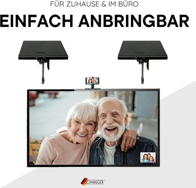 SCHWAIGER 661781 TV-Regal 2er-Set Monitorständer Bildschirmregal Multimedia-Ablage TV-Topper Halteru