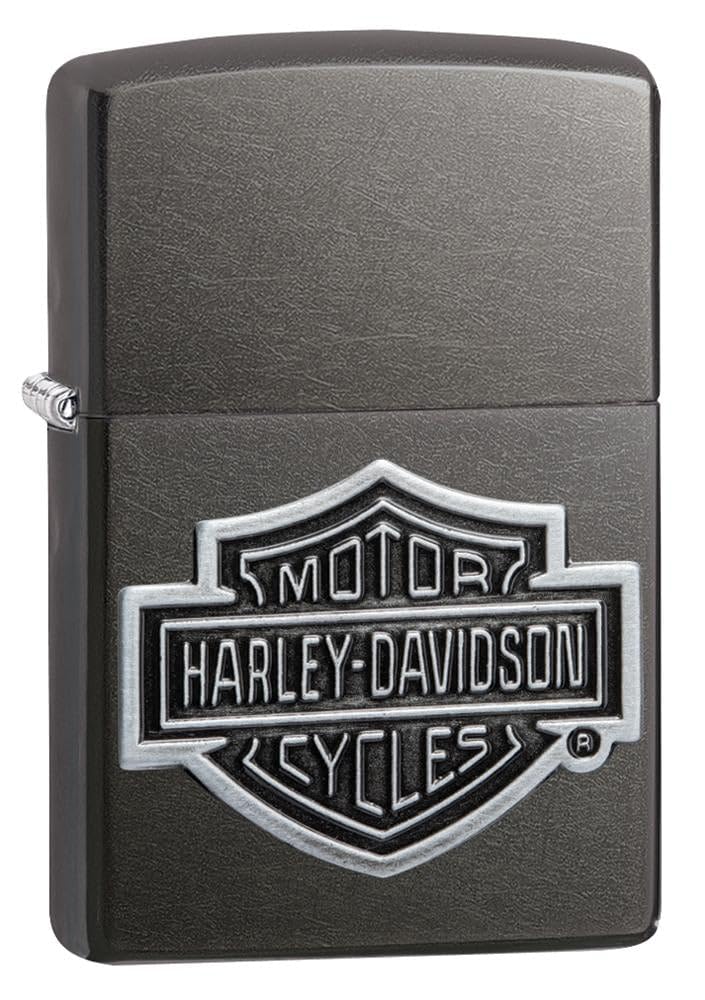 Zippo 29822 Unisex Hd Logo Winddichtes Feuerzeug, Grau, Regular