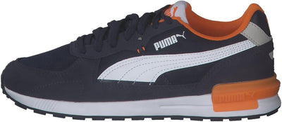 PUMA Unisex Kinder Graviton Jr Sneaker 37 EU Peacoat Puma White Gray Violet Vibrant Orange, 37 EU Pe