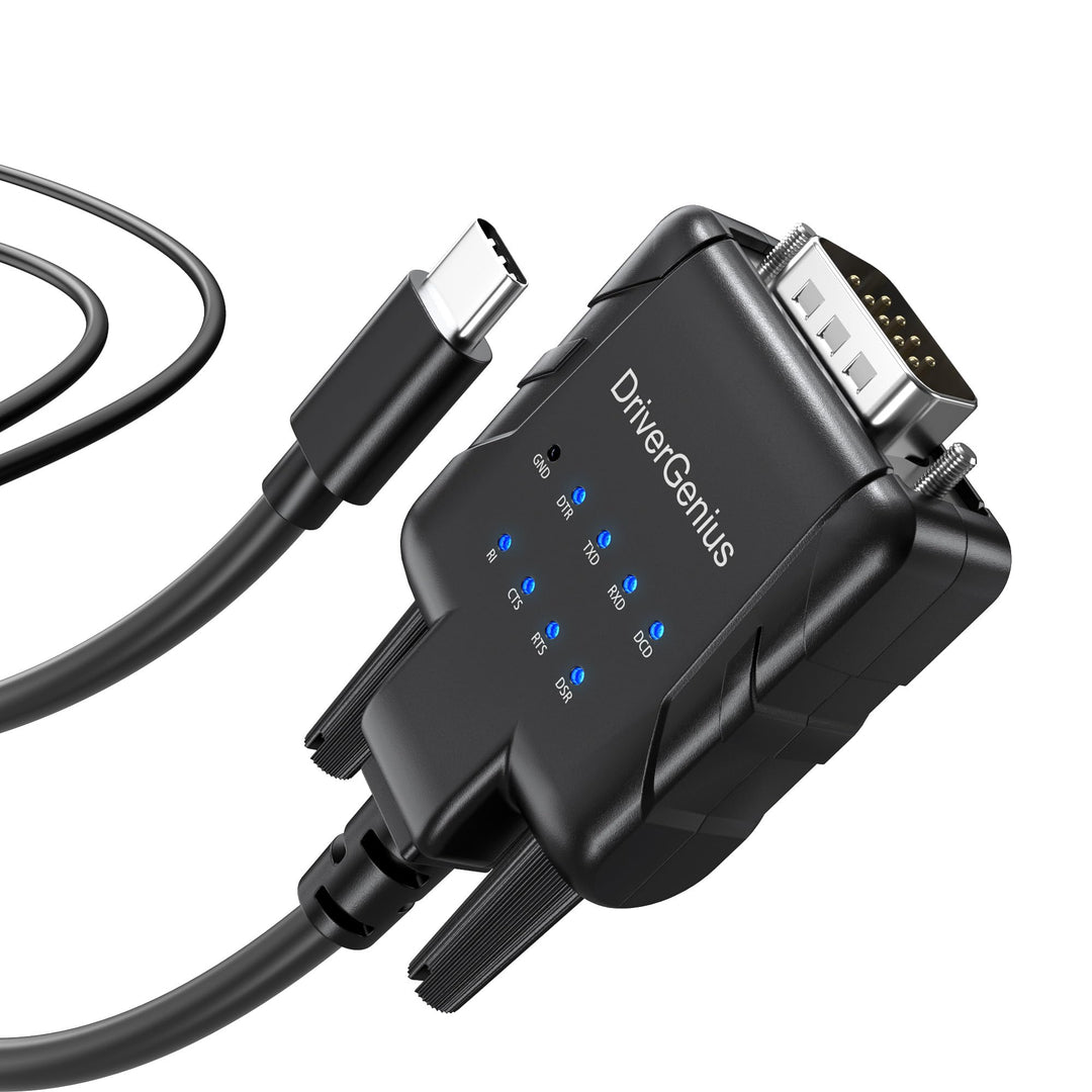 DriverGenius 1-Port USB-C zu Seriell RS232-(DB9) Adapter Konverter Compatibel mit Windows 11, macOS