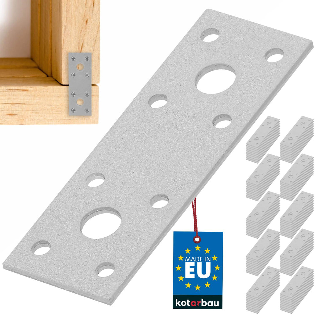 KOTARBAU Lochplatten 96 x 40 mm Verzinkt Silber Flachverbinder Holzverbinder Innen – Aussenbereich L