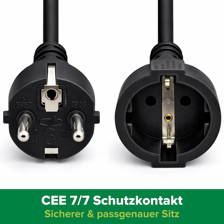 InLine Schutzkontakt-Verlängerungskabel CEE 7/7 für Innenbereich, GS-zertifiziert mit Kinderschutz,