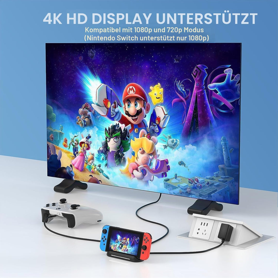 GKEAPZA 5-in-1 TV-Dock Station kompatibel mit Nintendo Switch/OLED – tragbarer HDMI-Dock mit USB 2.0