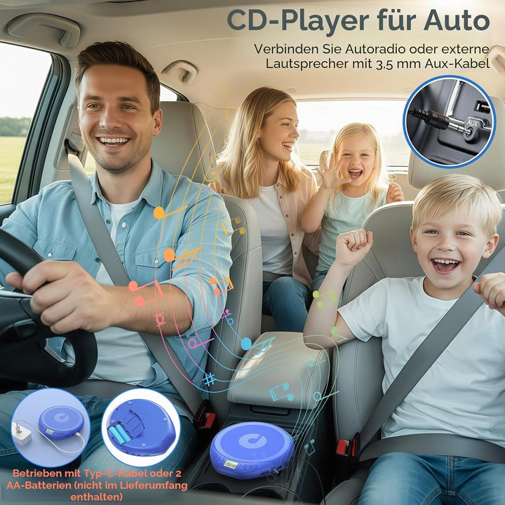 CD Player Tragbar: KOVCDVI Tragbarer CD-Player mit LCD-Display, Unterstützt CD-R/CD-RW/MP3-Wiedergab