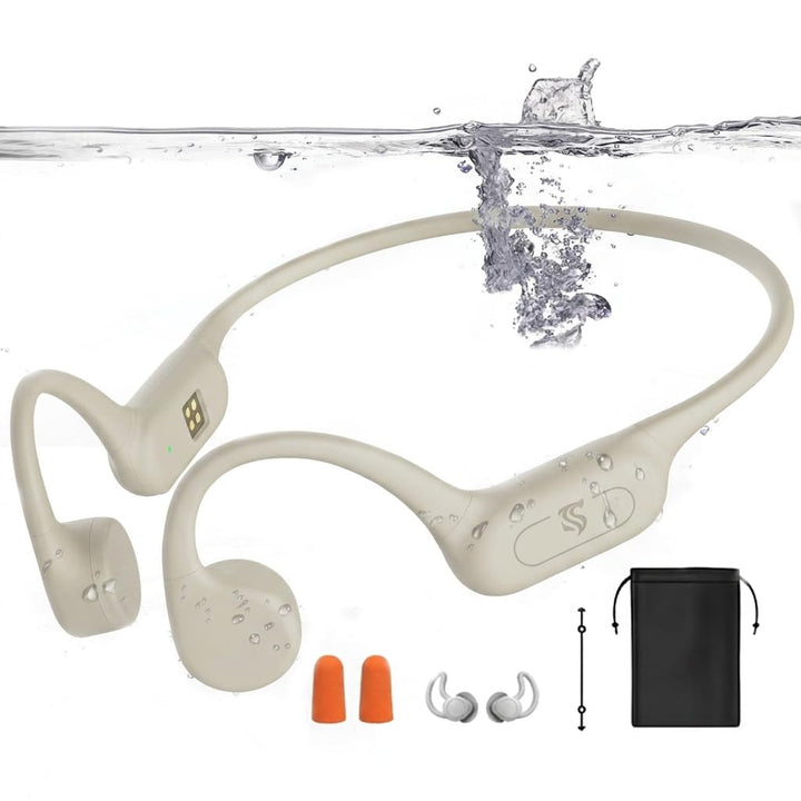 Kopfhörer Schwimmen – Knochenschall Kopfhörer Bluetooth 5.4, IPX8 Wasserdichte Sportkopfhörer mit MP