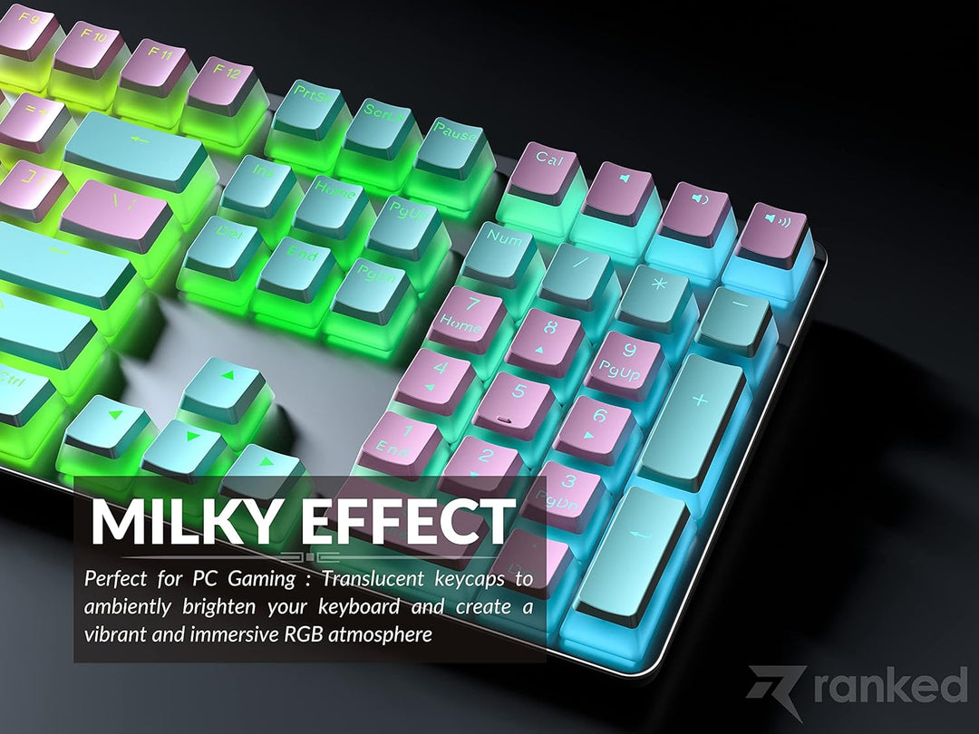 Ranked Pudding PBT-Tastenkappen | 112 Double Shot Transluzent ANSI US- und ISO-Layout | OEM-Profil f