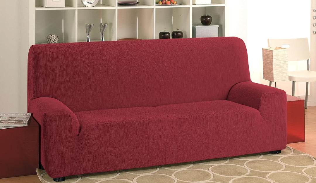 Martina Home Elastischer Sofabezug Modell Emilia 3 Plätze Burgunderrot 3 Sitzer Burgunderrot, 3 Sitz