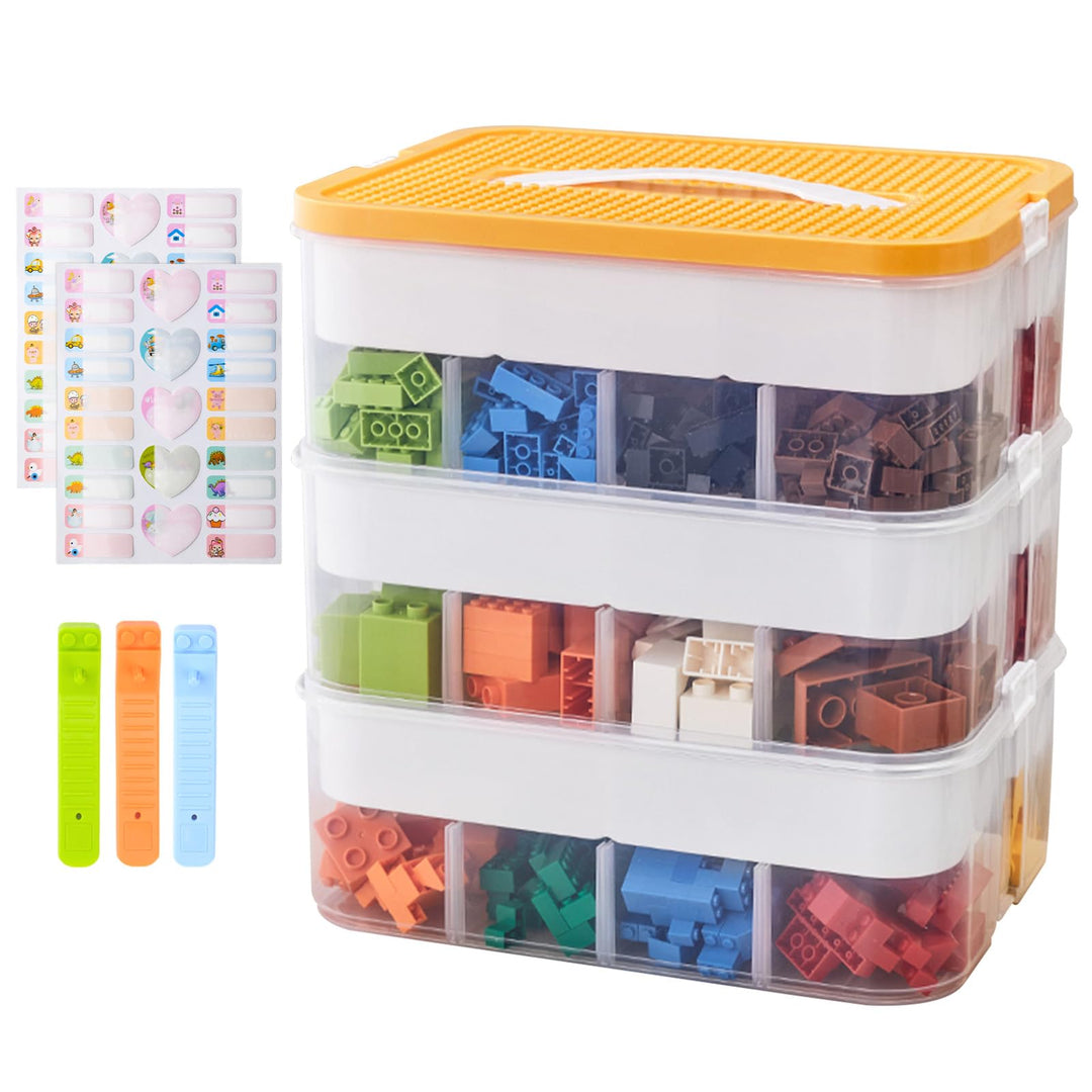 Aufbewahrungsbox Bausteine Aufbewahrungsbox mit Deckel,Kunststoff Sortierboxen Spielzeug Transparent