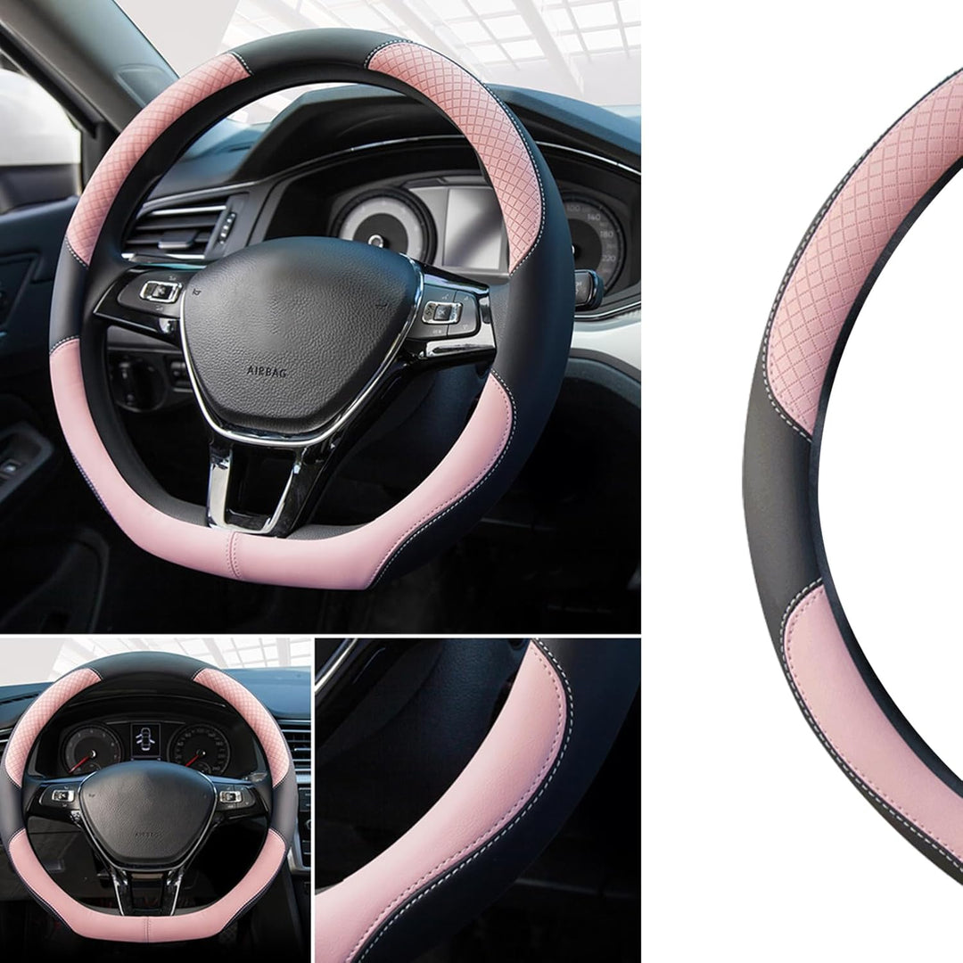Ergocar Sport D-Form Auto Lenkradbezug Rutschfester Auto Lenkradschutz D-Typ Atmungsaktiv Mikrofaser