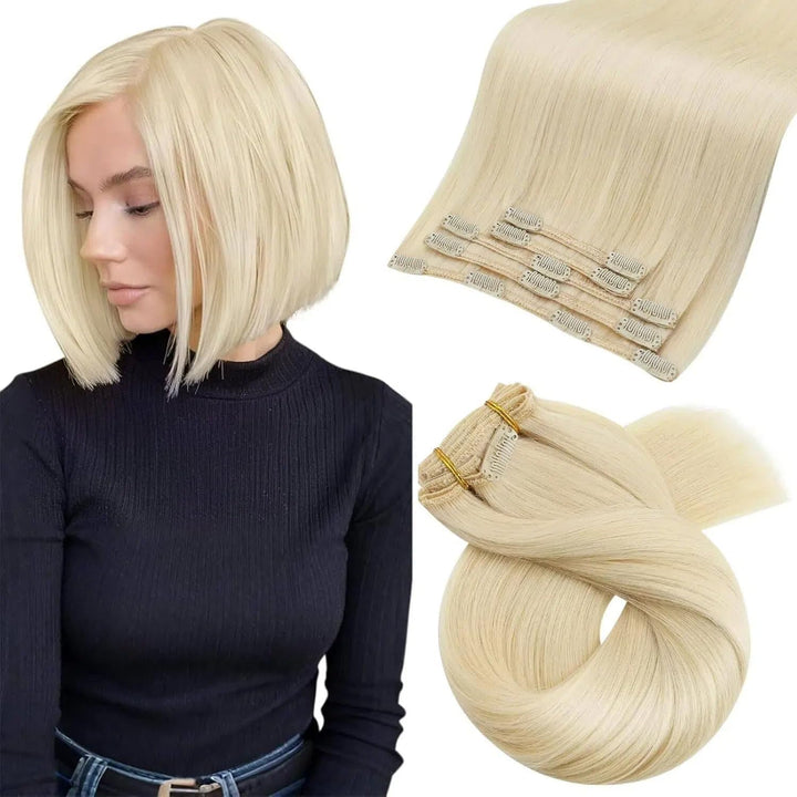 Moresoo Blond Clip Extensions Echthaar Güstig Extensions Echthaar Clip Blond Remy Clip in Extensions