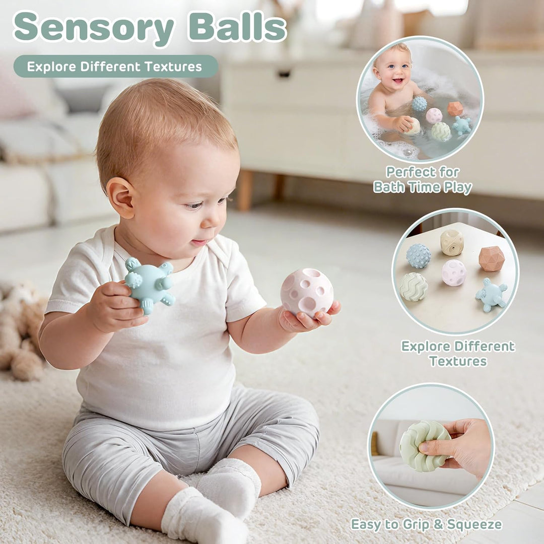 Vanplay Babyspielzeug ab 6 Monate, Montessori Spielzeug Baby 4 IN 1 Motorikspielzeug, Stapelbecher,