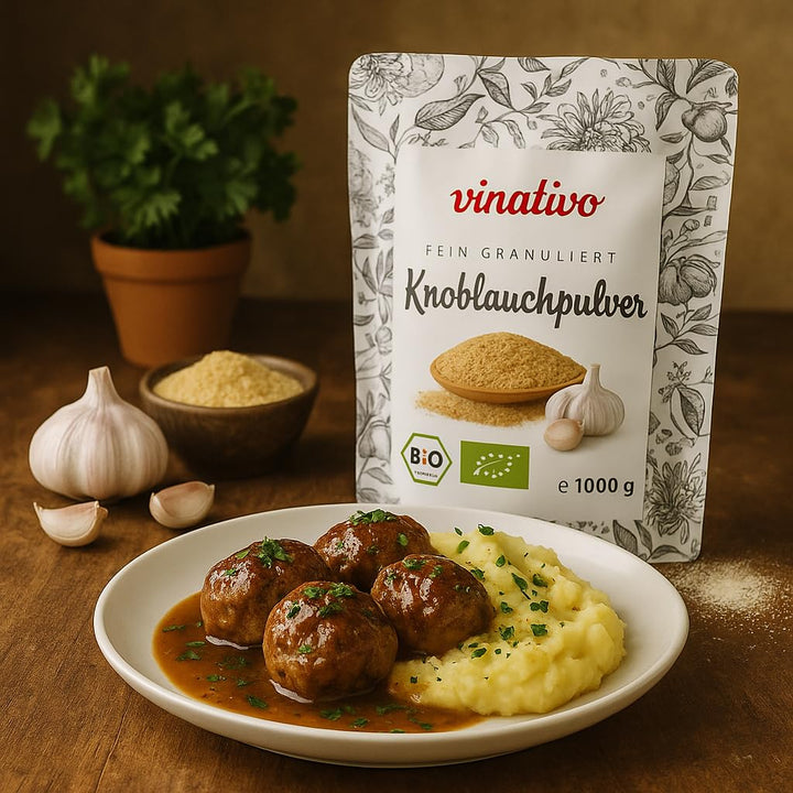 vinativo Knoblauchpulver BIO – fein granuliert – 1kg – Knoblauch gemahlen – Bio-Qualität – aus kontr