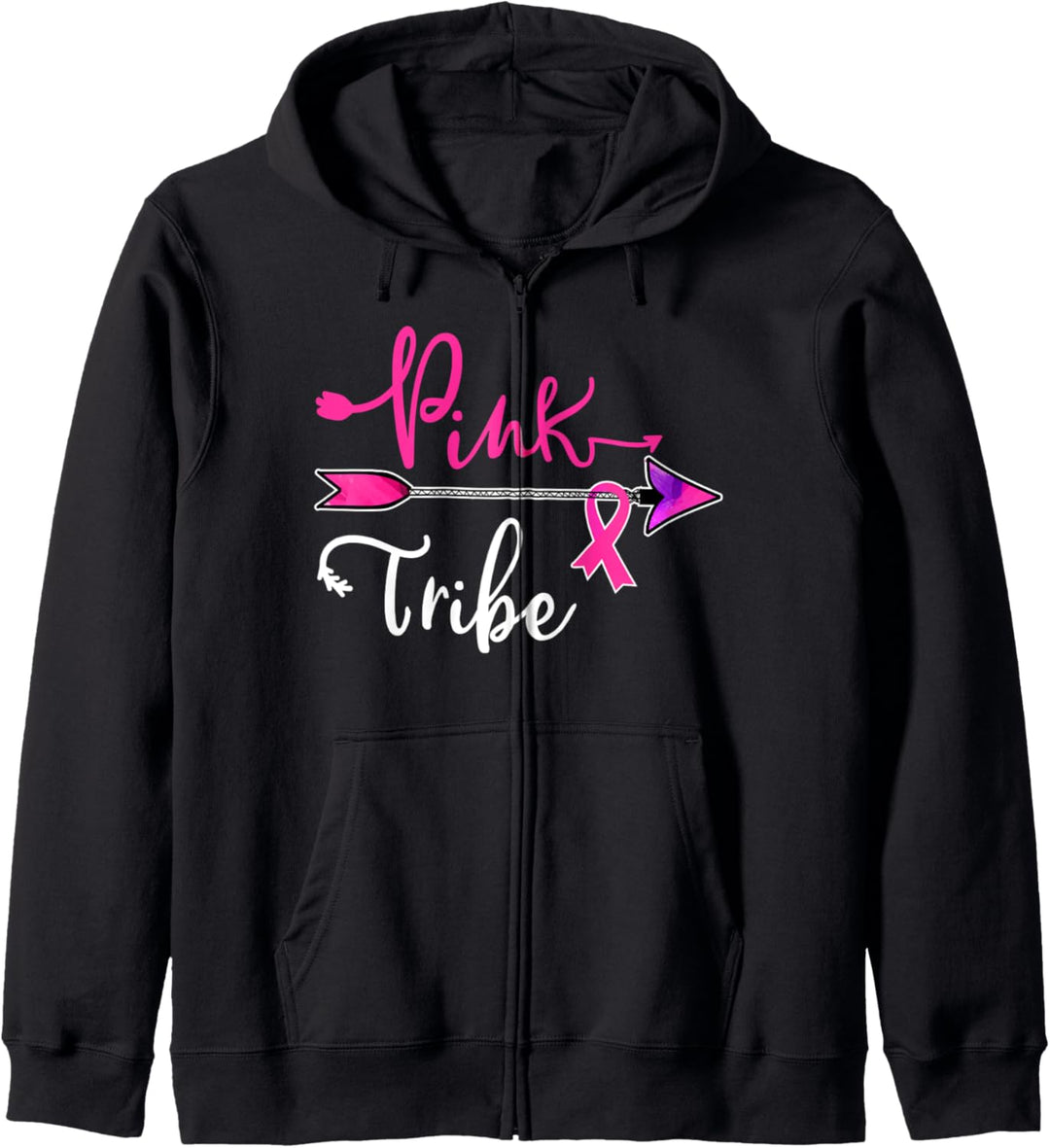 Brustkrebs-Bewusstseins-Schleifenband, rosa Oktober-Kämpfer Kapuzenjacke
