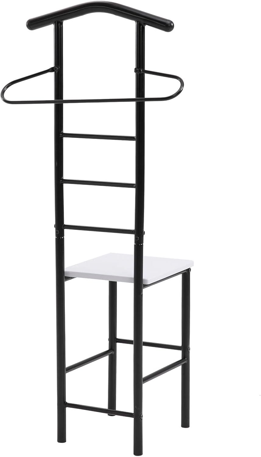 CARO-Möbel Herrendiener JIVO Stummer Diener Kleiderständer in schwarz/weiss, 121 cm, Garderobe mit H