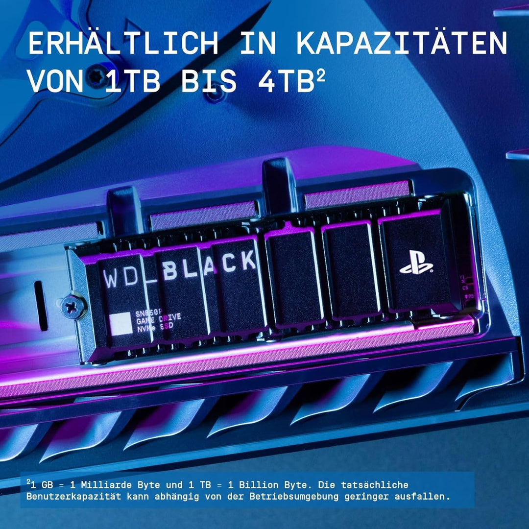WD_BLACK SN850P 1 TB NVMe SSD Offiziell Lizenziert für PS5 Konsolen (interne Gaming SSD; optimierter