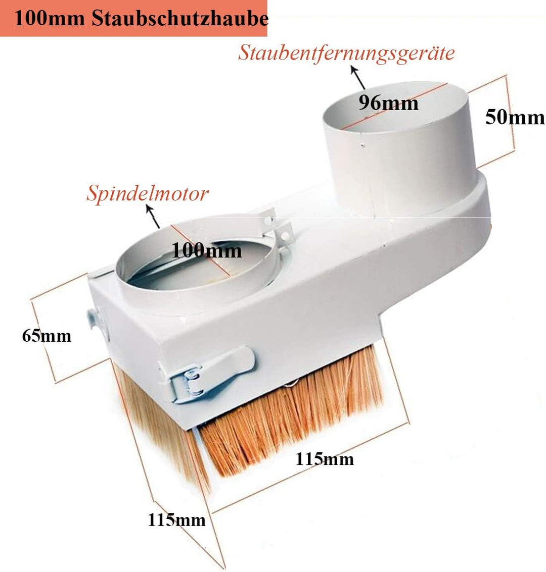 RATTMMOTOR CNC Staubschuh,100mm Spindelmotor Staubschutzhaube für CNC Router Spindel Motor Fräsmasch